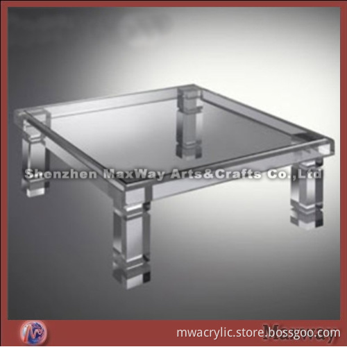 Elegant thickened clear PMMA dining table